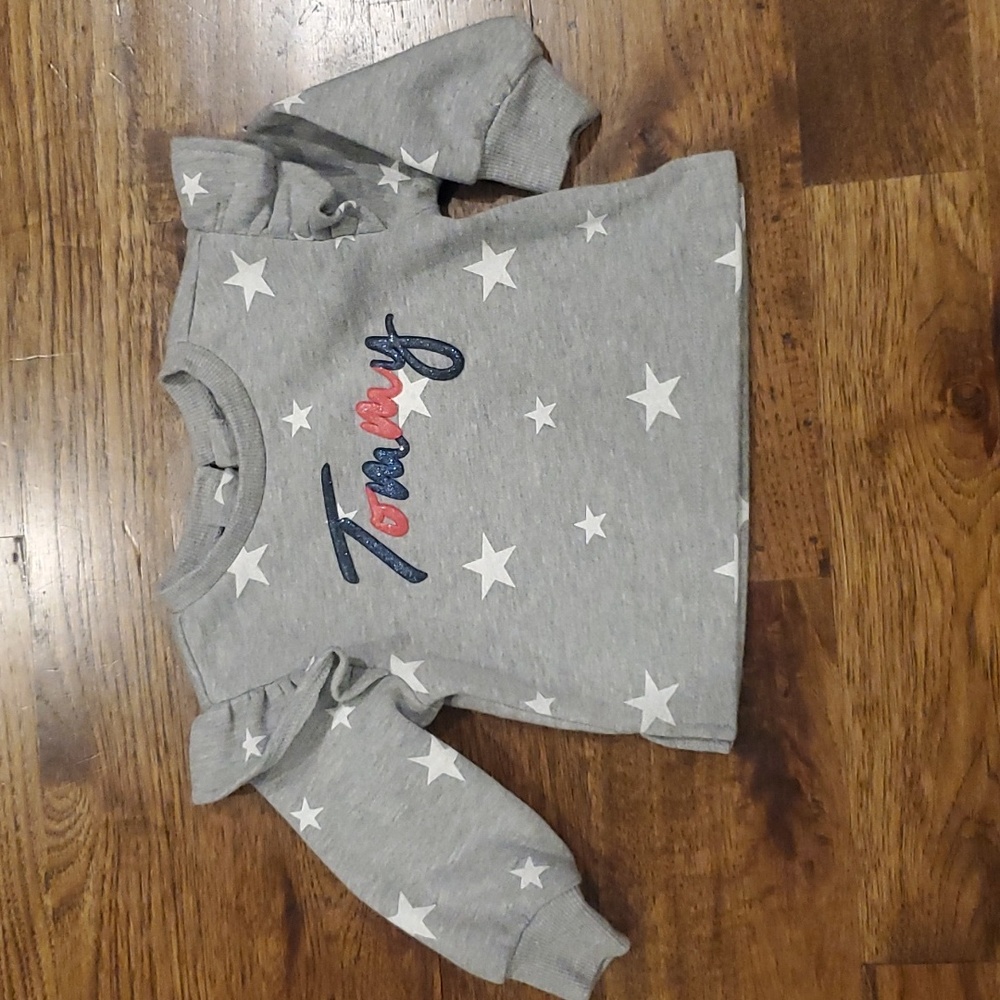 Girls Tommy Hilfiger gray star sweatshirt size 12M